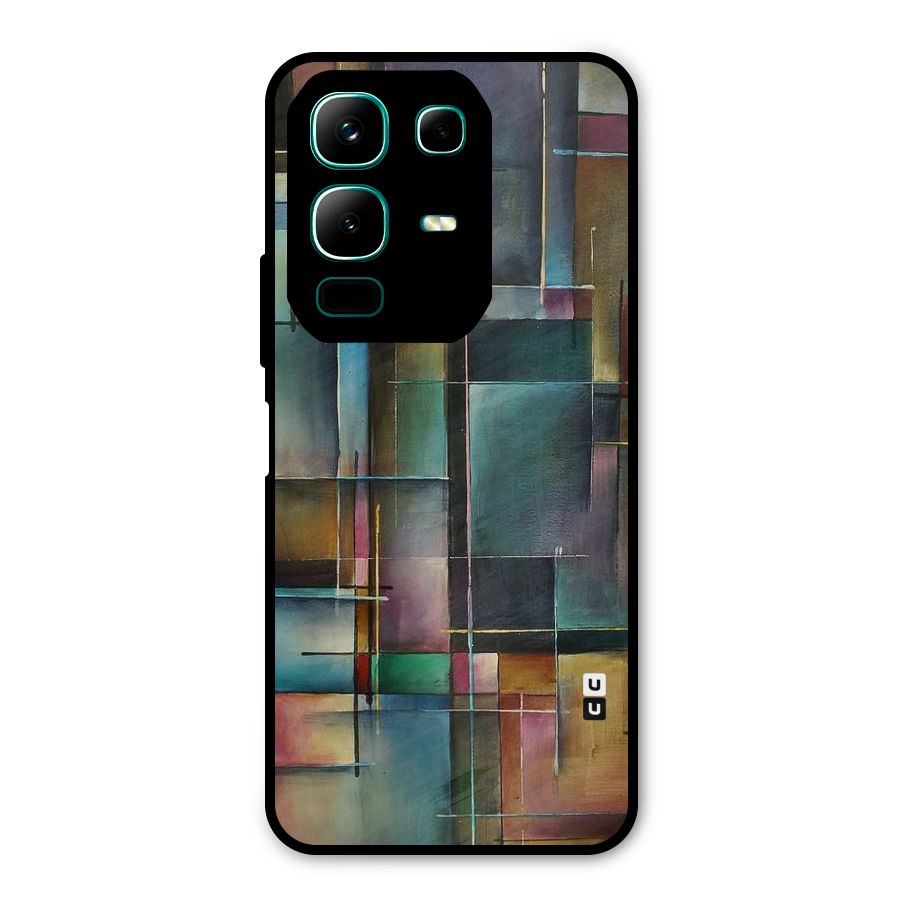 Dark Square Shapes Metal Back Case for Infinix Note 50x