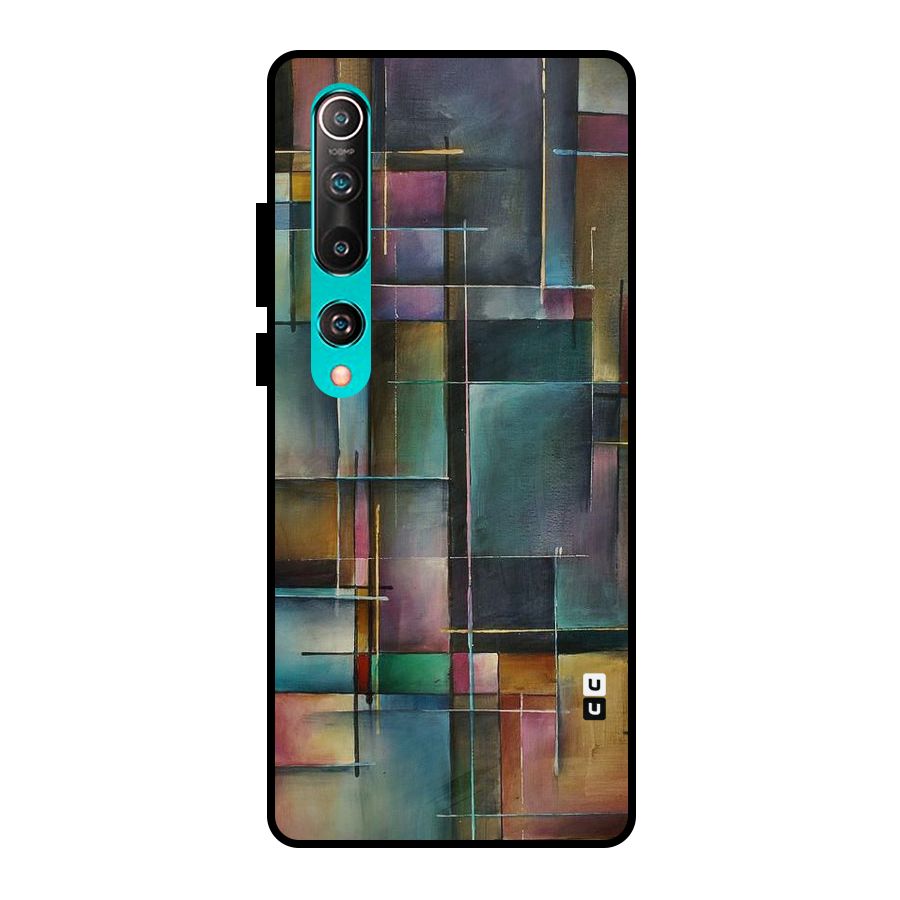Dark Square Shapes Metal Back Case for Mi 10