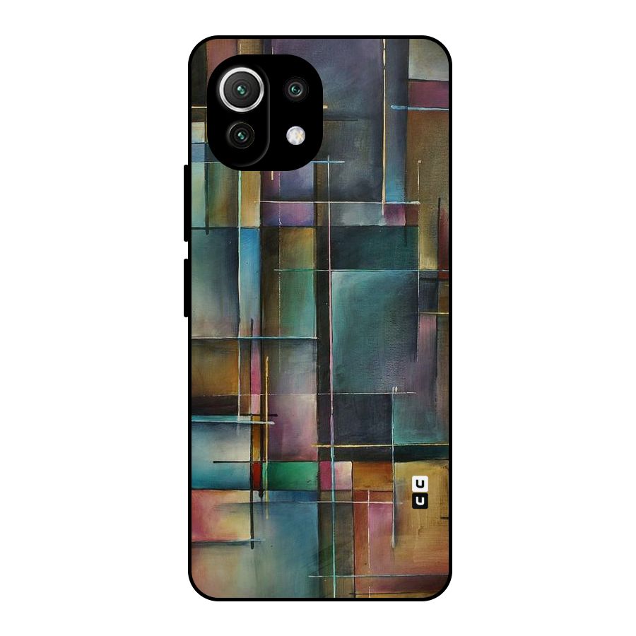 Dark Square Shapes Metal Back Case for Mi 11 Lite NE 5G