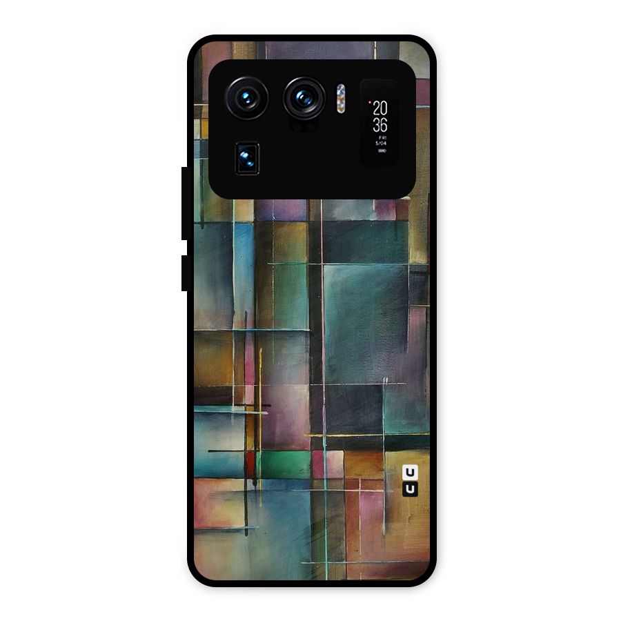 Dark Square Shapes Metal Back Case for Mi 11 Ultra