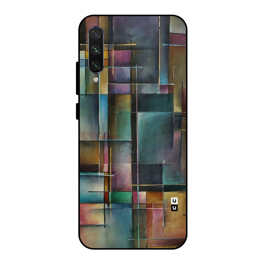 Dark Square Shapes Metal Back Case for Mi A3