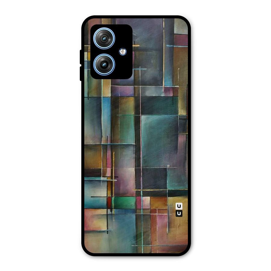 Dark Square Shapes Metal Back Case for Moto G54