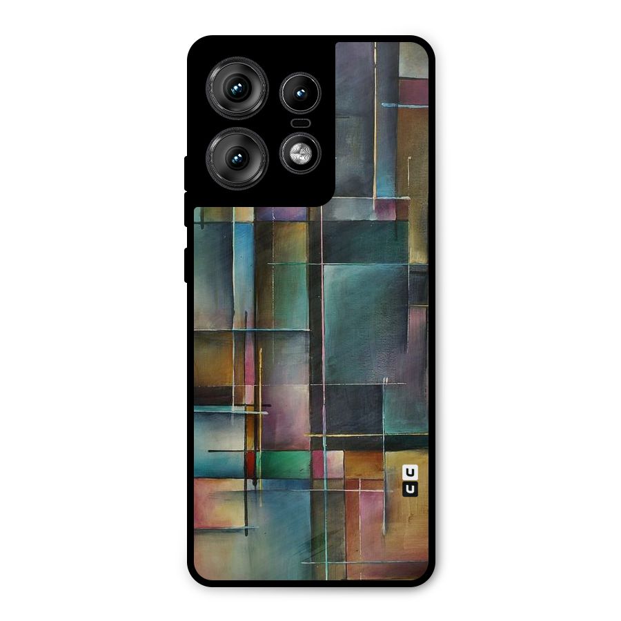 Dark Square Shapes Metal Back Case for Motorola Edge 50 Pro