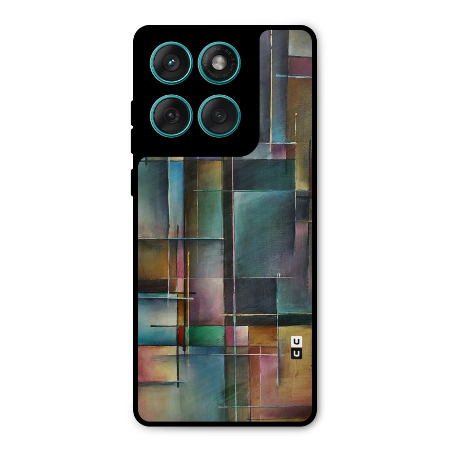 Dark Square Shapes Metal Back Case for Motorola Edge 60 Fusion