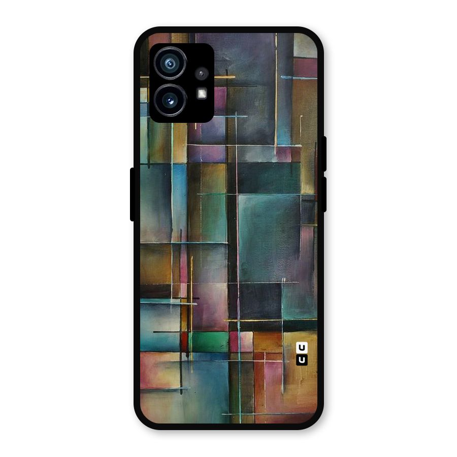 Dark Square Shapes Metal Back Case for Nothing Phone 1