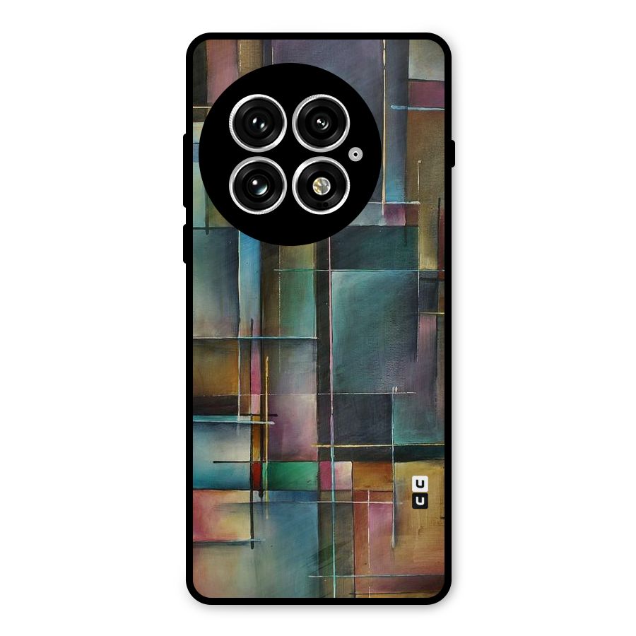 Dark Square Shapes Metal Back Case for OnePlus 13