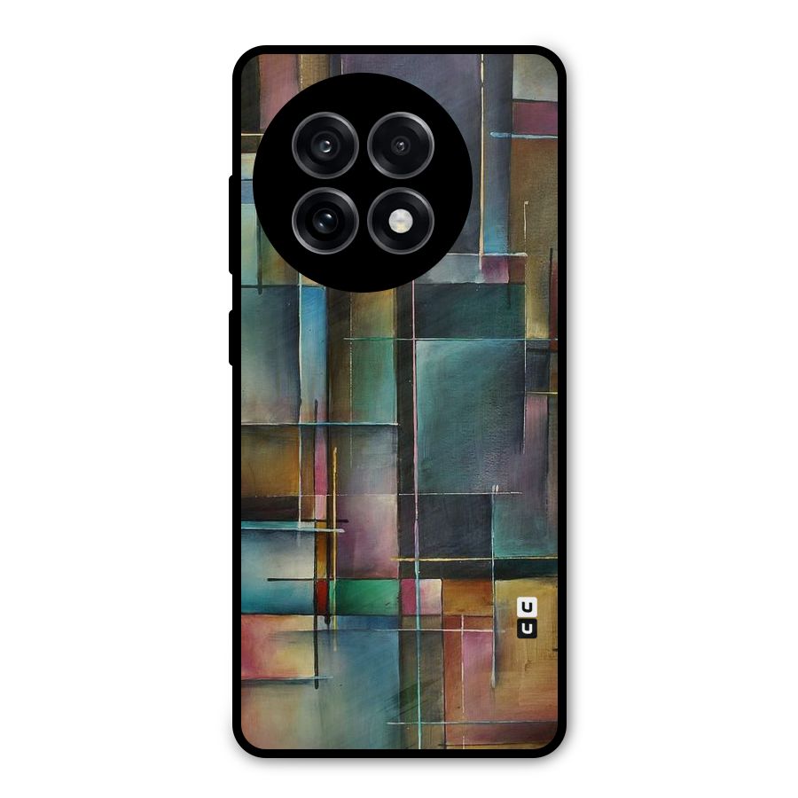Dark Square Shapes Metal Back Case for OnePlus 13R