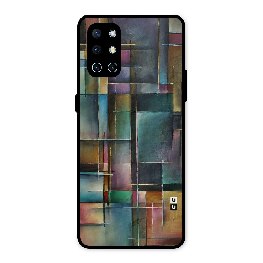 Dark Square Shapes Metal Back Case for OnePlus 9R