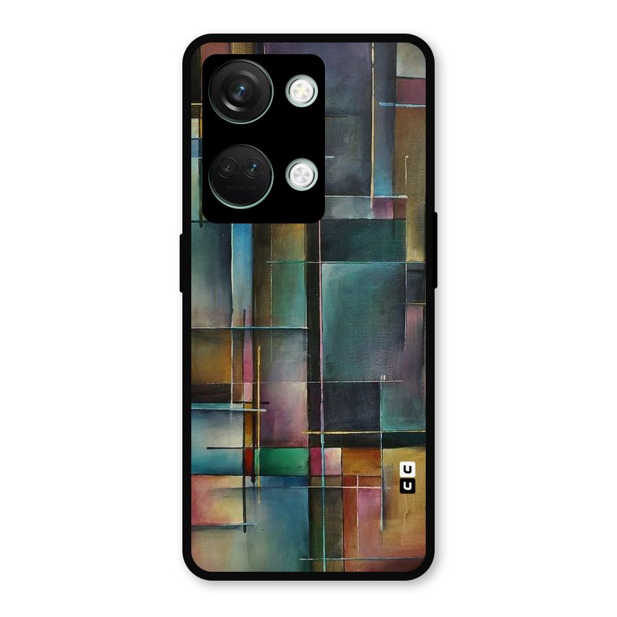 Dark Square Shapes Metal Back Case for OnePlus Nord 3