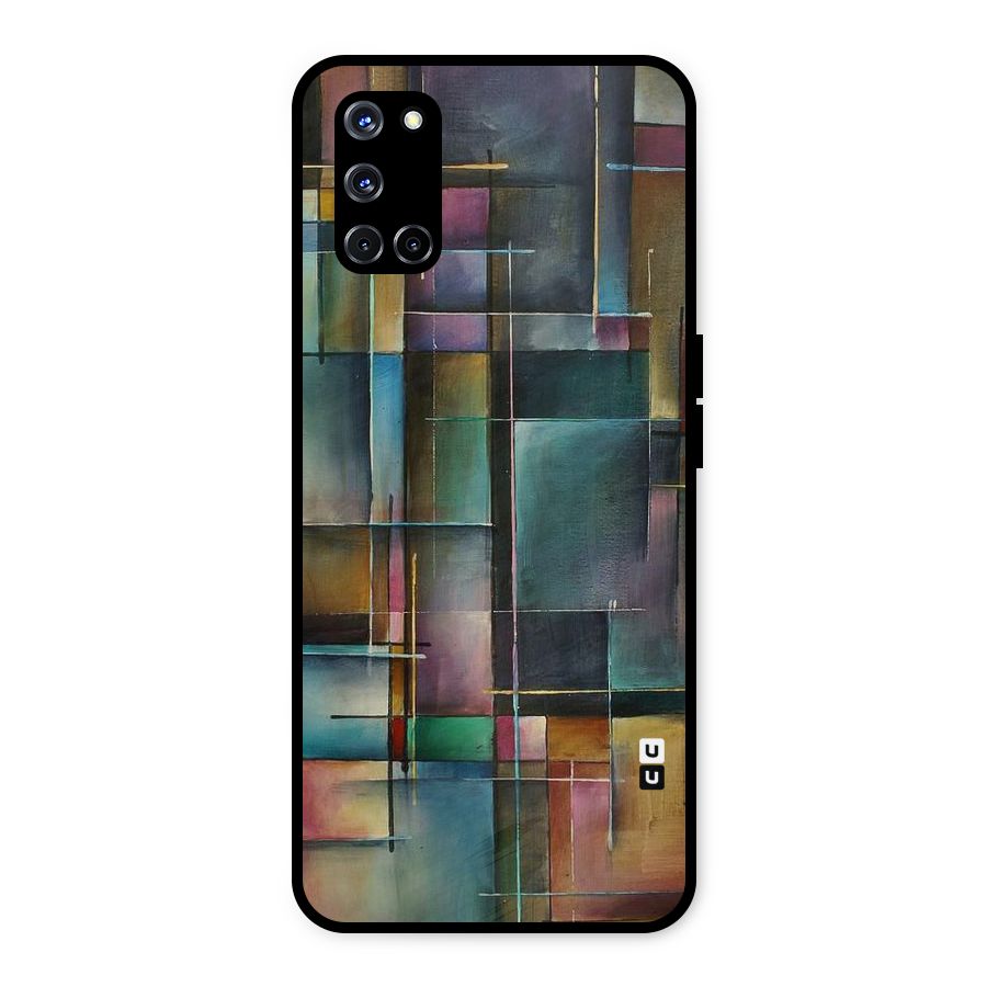 Dark Square Shapes Metal Back Case for Oppo A52