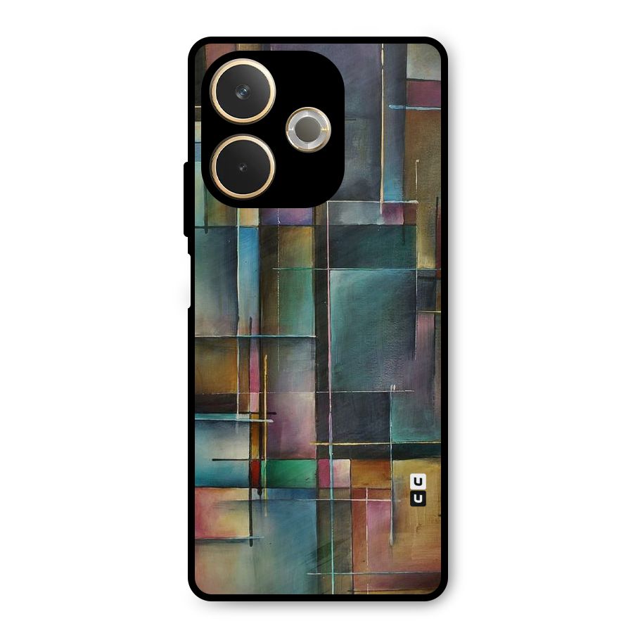Dark Square Shapes Metal Back Case for Oppo A5 Pro