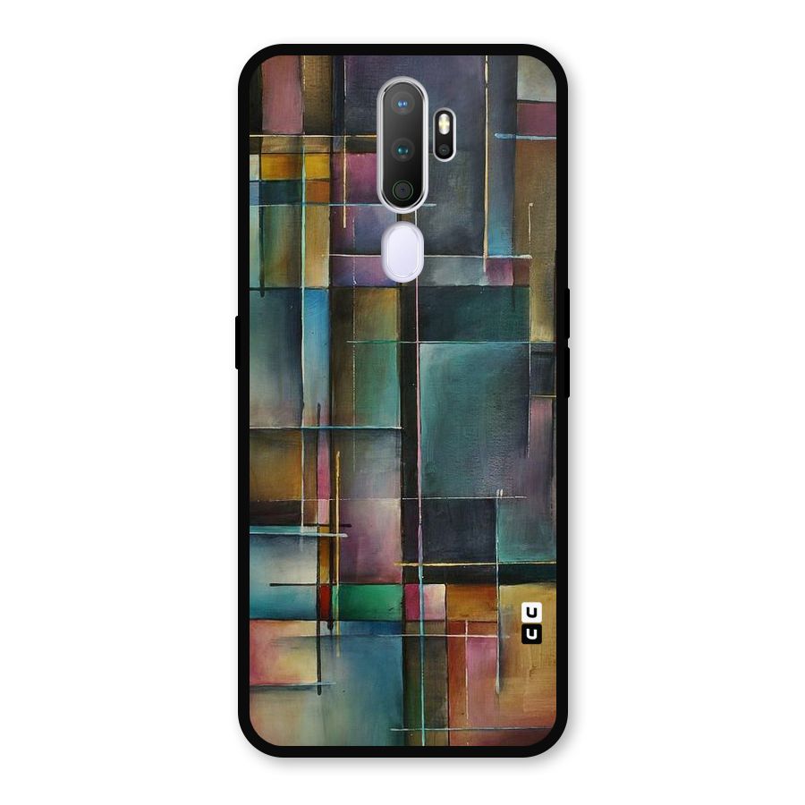 Dark Square Shapes Metal Back Case for Oppo A9 (2020)