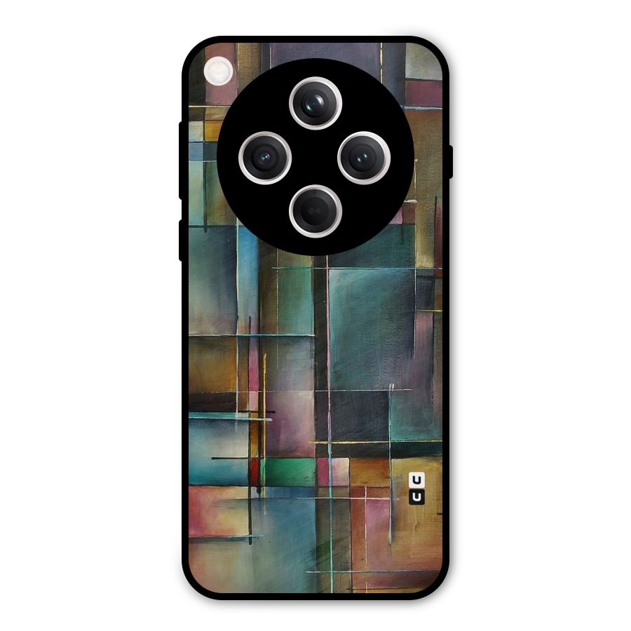 Dark Square Shapes Metal Back Case for Oppo Find X8
