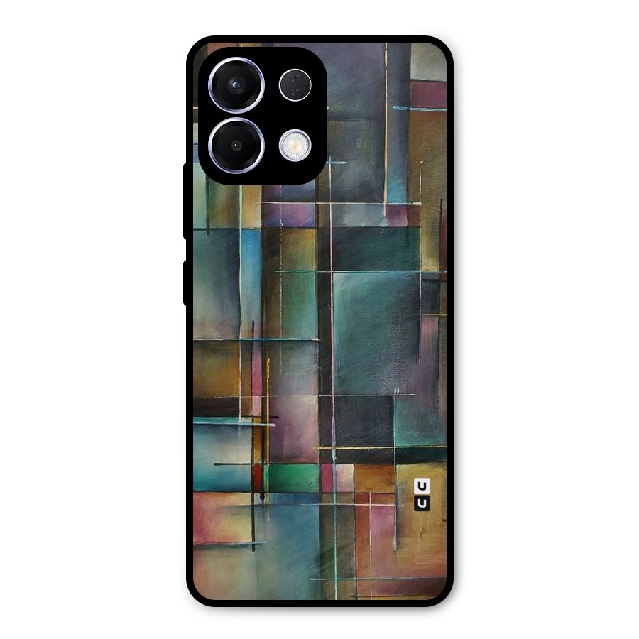 Dark Square Shapes Metal Back Case for Oppo K13