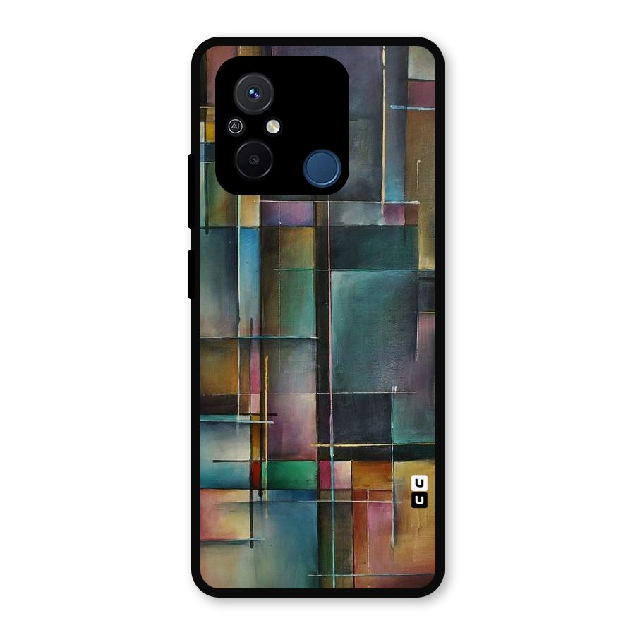 Dark Square Shapes Metal Back Case for Poco C55
