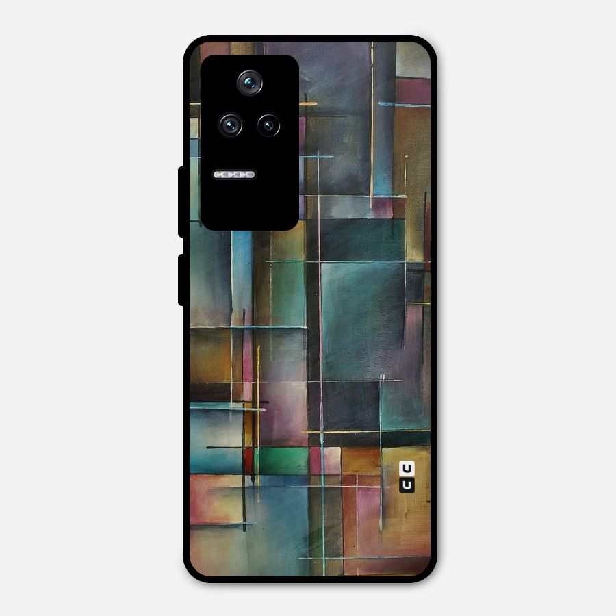 Dark Square Shapes Metal Back Case for Poco F4 5G