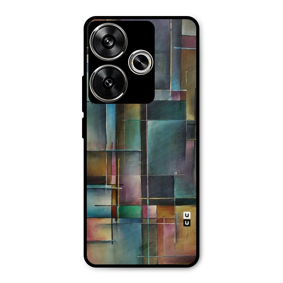 Dark Square Shapes Metal Back Case for Poco F6