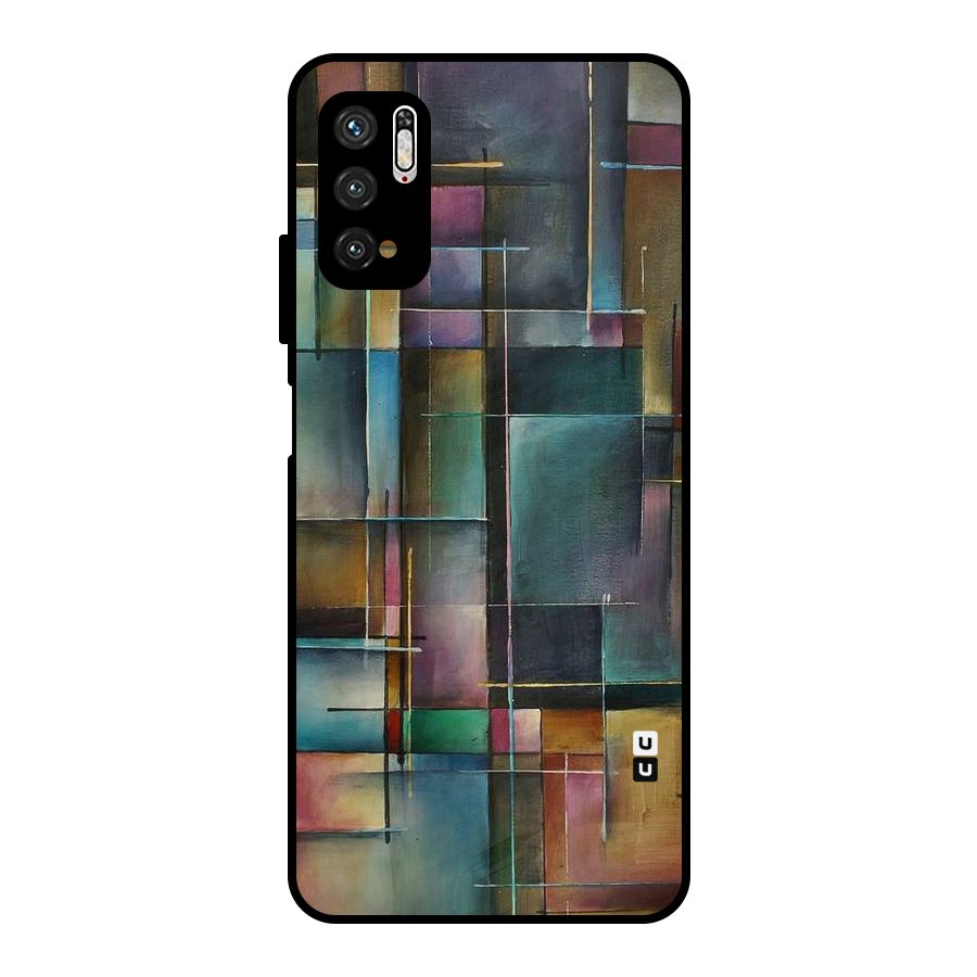 Dark Square Shapes Metal Back Case for Poco M3 Pro 5G