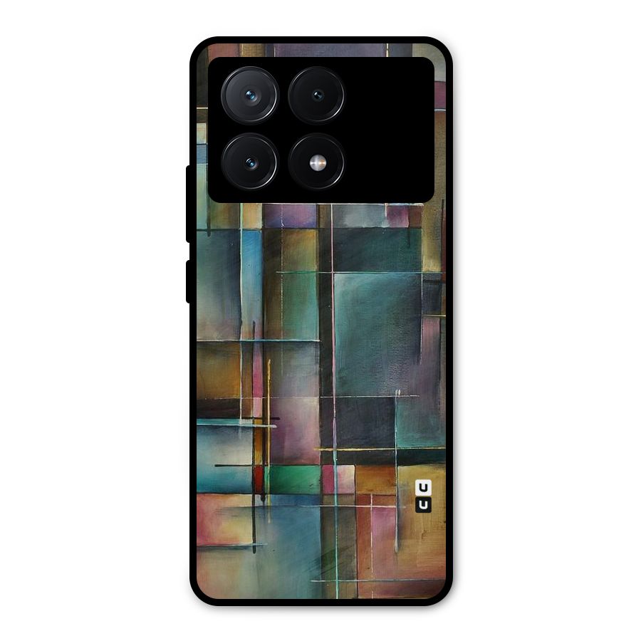 Dark Square Shapes Metal Back Case for Poco X6 Pro