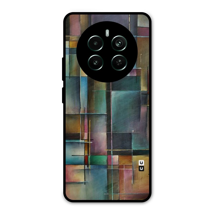 Dark Square Shapes Metal Back Case for Realme 12 Pro Plus