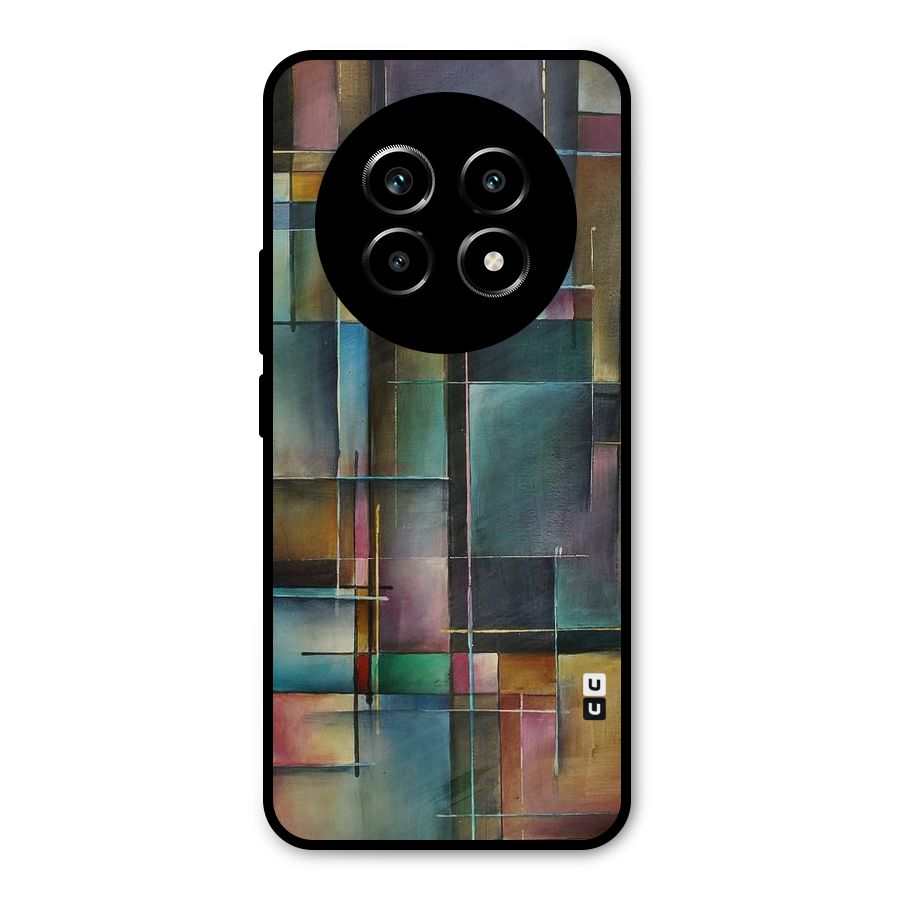 Dark Square Shapes Metal Back Case for Realme 14 Pro Lite