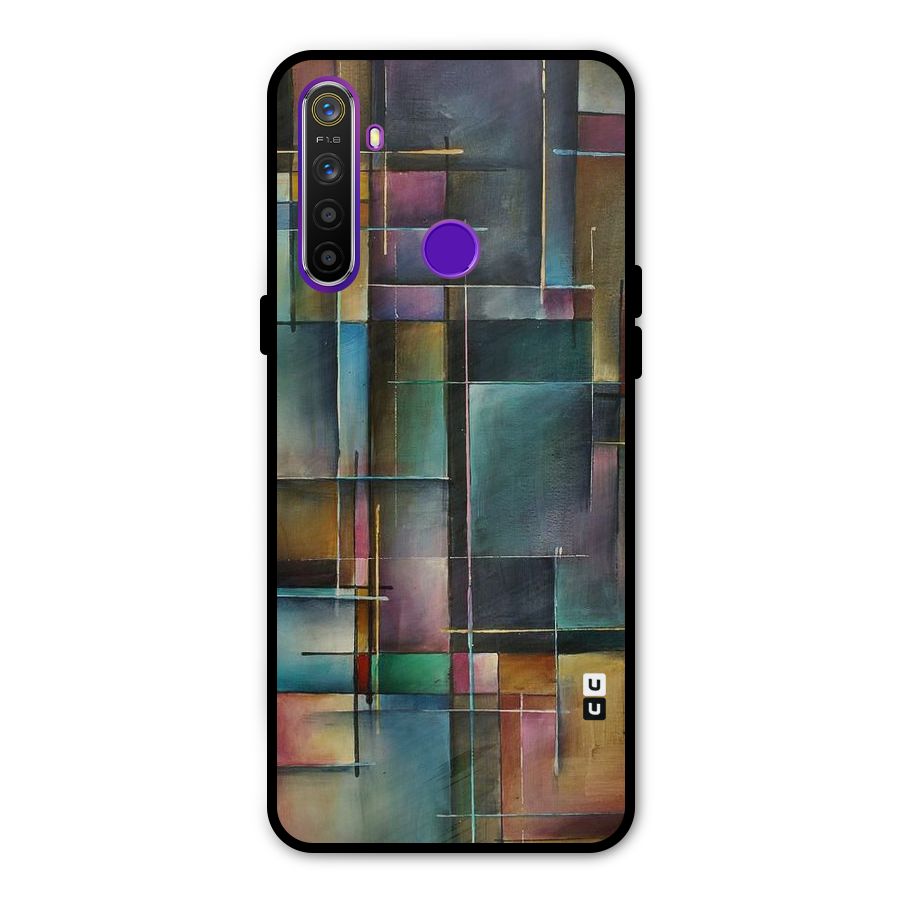Dark Square Shapes Metal Back Case for Realme 5