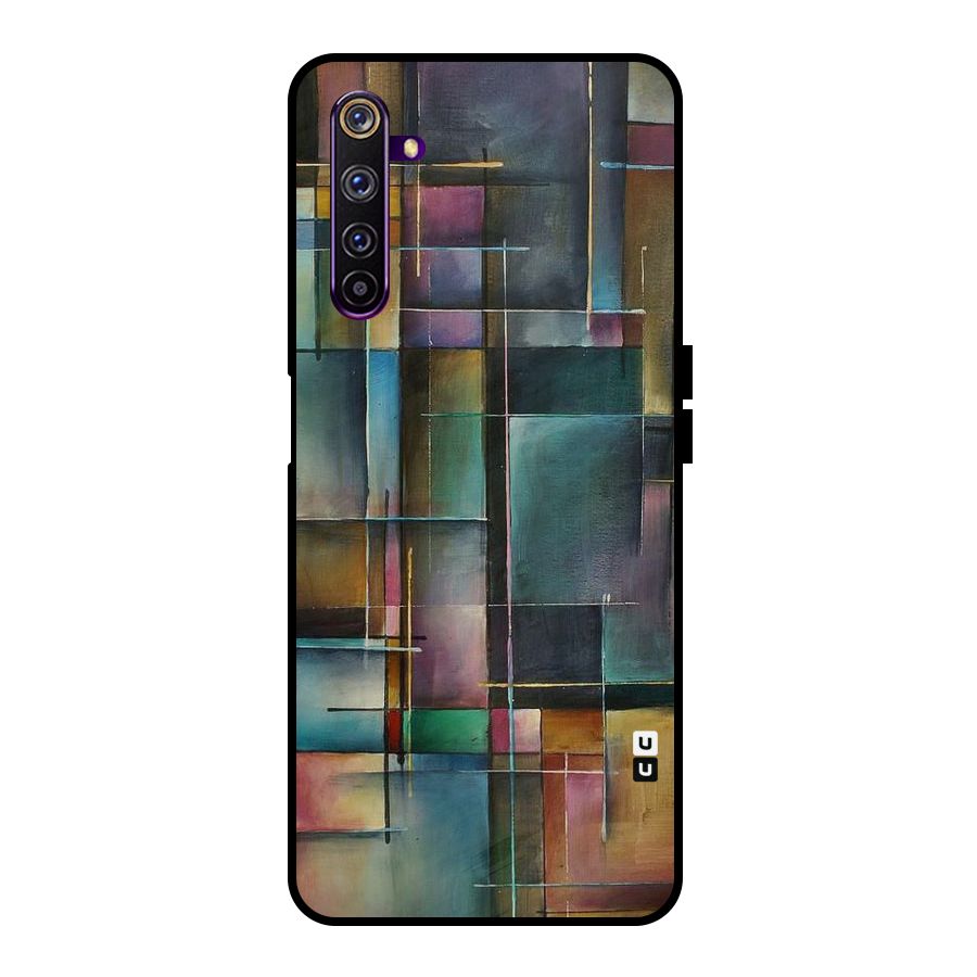 Dark Square Shapes Metal Back Case for Realme 6 Pro