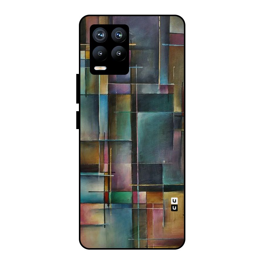 Dark Square Shapes Metal Back Case for Realme 8 Pro