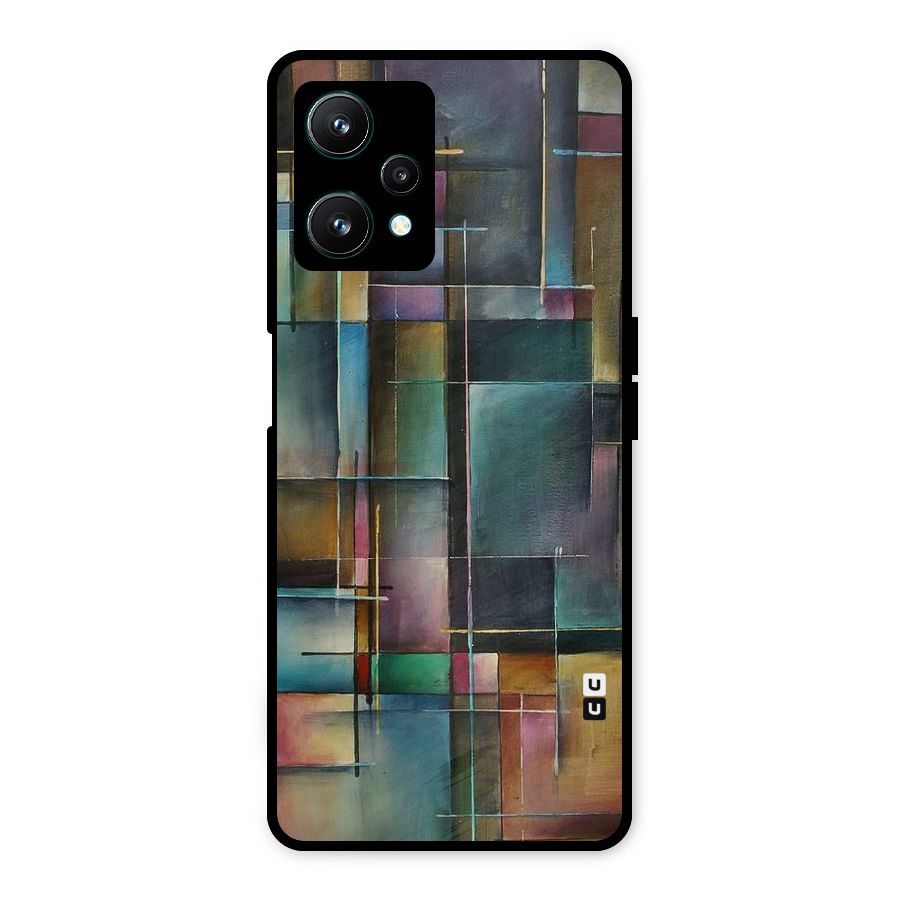 Dark Square Shapes Metal Back Case for Realme 9 Pro 5G