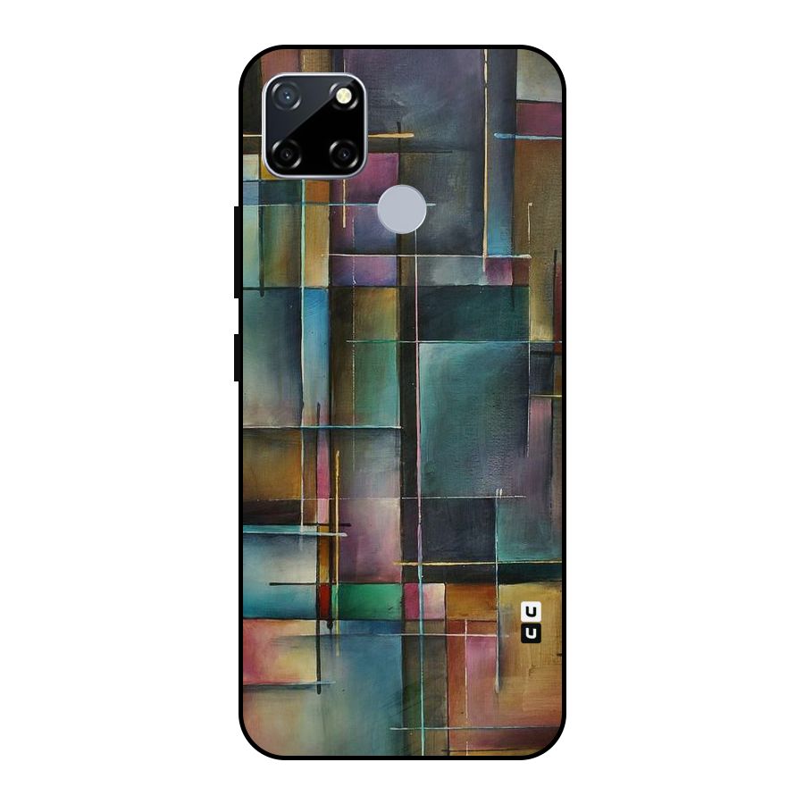 Dark Square Shapes Metal Back Case for Realme Narzo 20