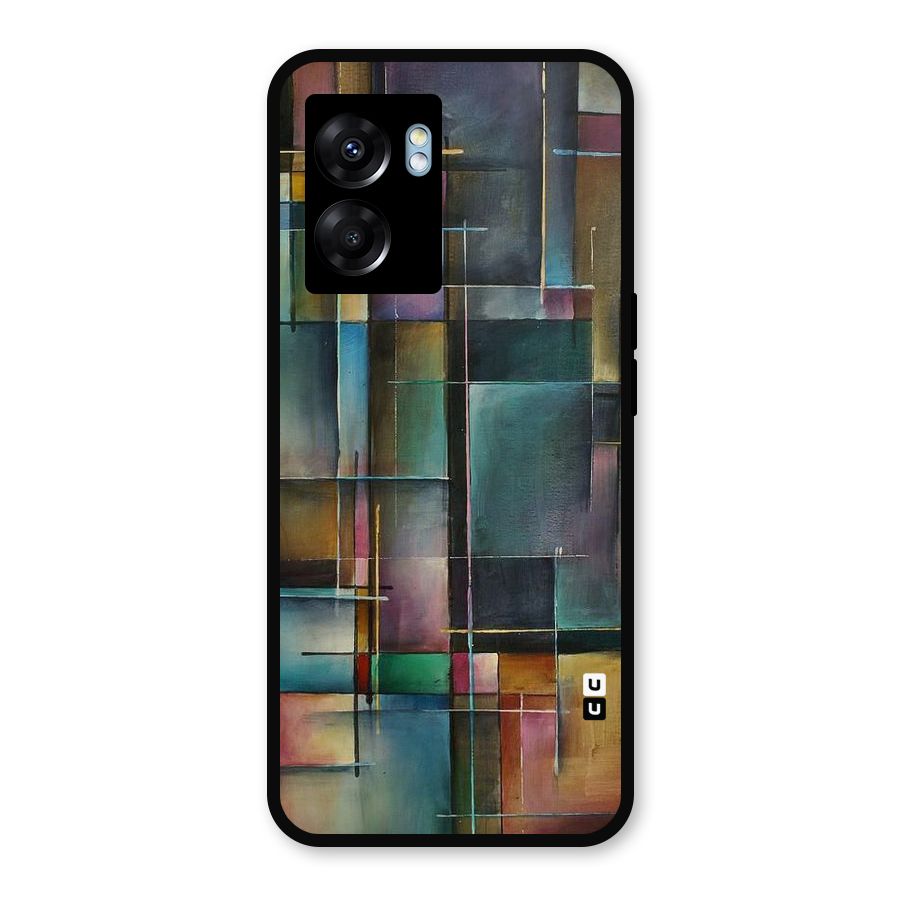 Dark Square Shapes Metal Back Case for Realme Narzo 50 5G
