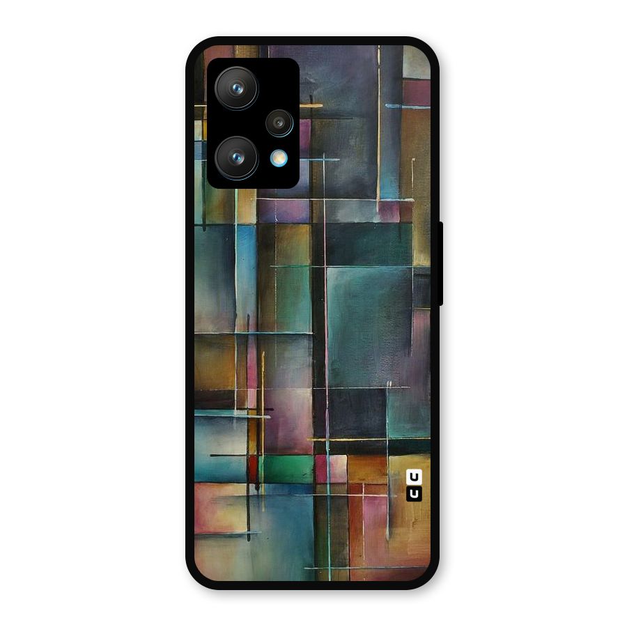 Dark Square Shapes Metal Back Case for Realme Narzo 50 Pro