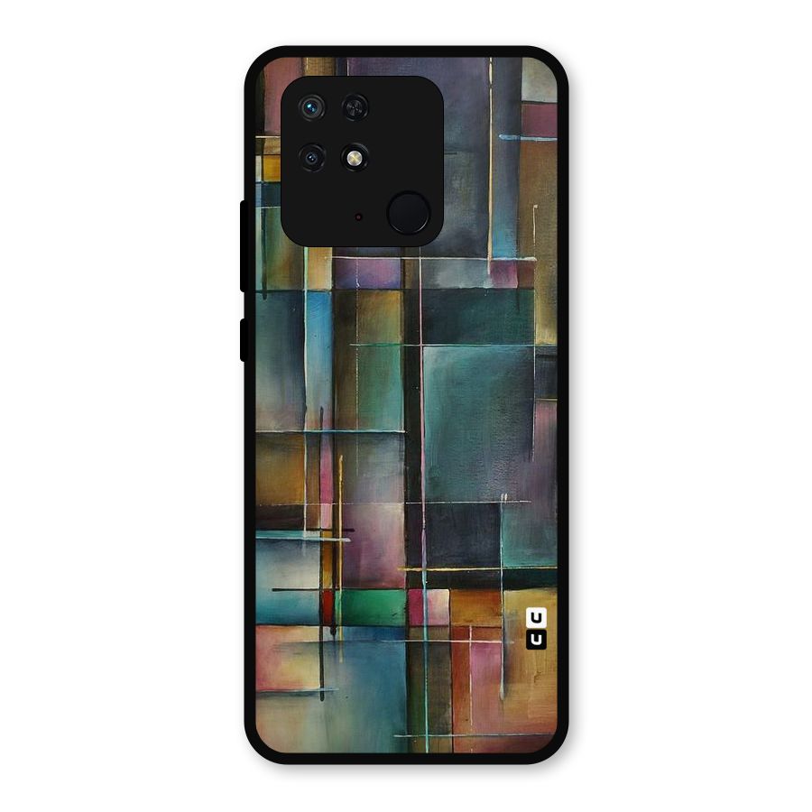 Dark Square Shapes Metal Back Case for Redmi 10 Power