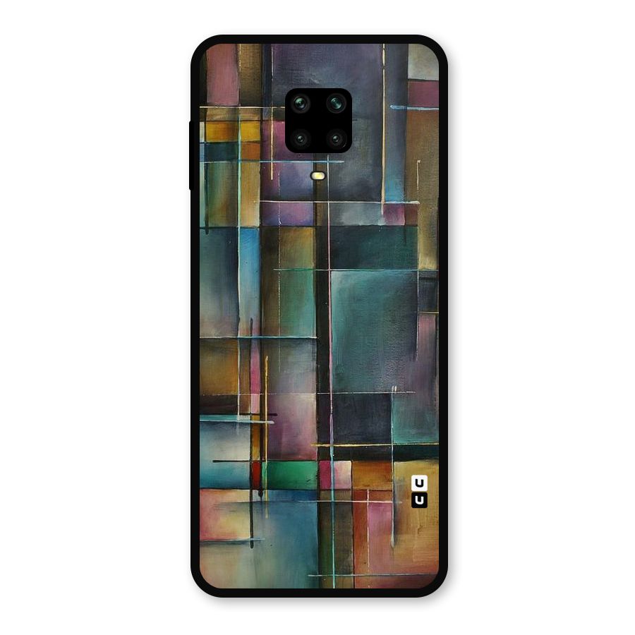 Dark Square Shapes Metal Back Case for Redmi Note 10 Lite