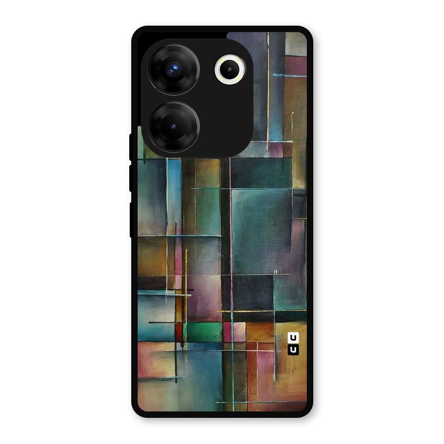 Dark Square Shapes Metal Back Case for Tecno Camon 20