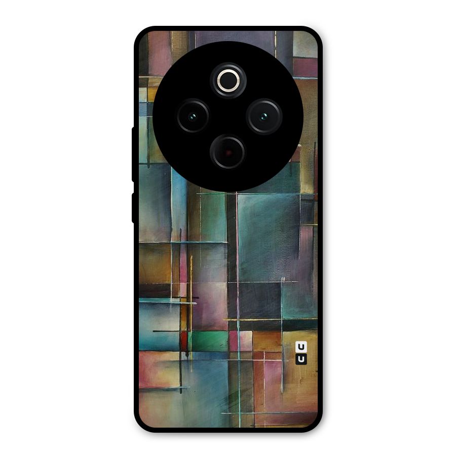 Dark Square Shapes Metal Back Case for Vivo T4