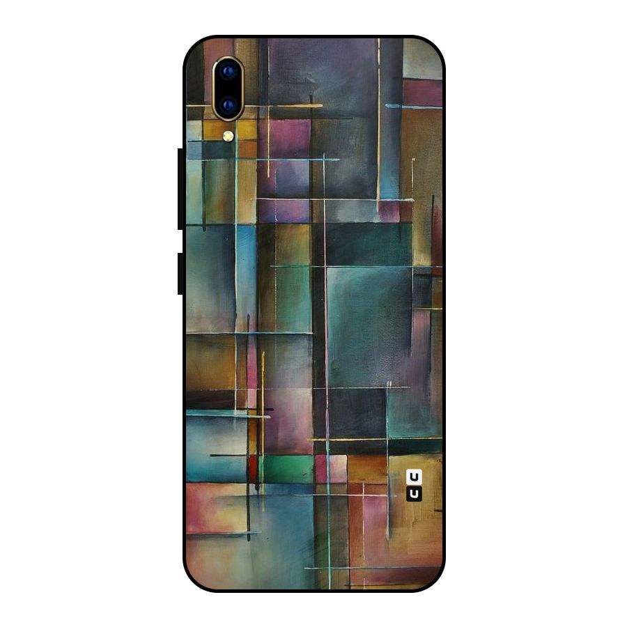 Dark Square Shapes Metal Back Case for Vivo V11 Pro