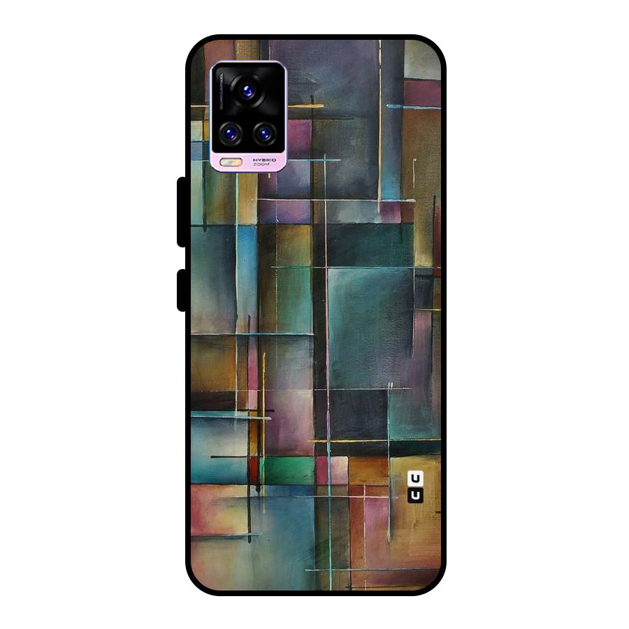 Dark Square Shapes Metal Back Case for Vivo V20 Pro