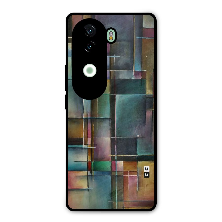 Dark Square Shapes Metal Back Case for Vivo V40e