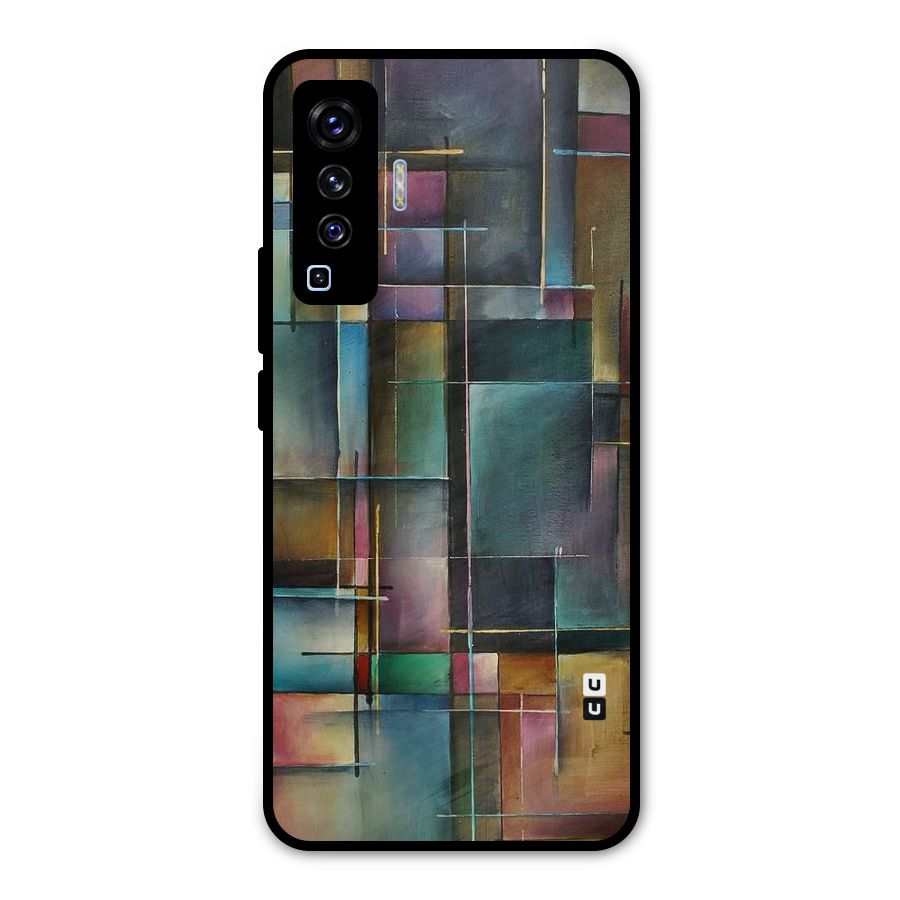 Dark Square Shapes Metal Back Case for Vivo X50