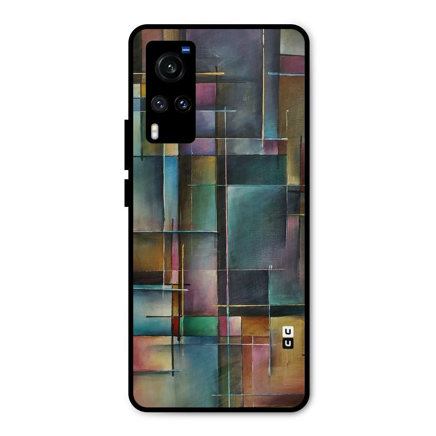 Dark Square Shapes Metal Back Case for Vivo X60