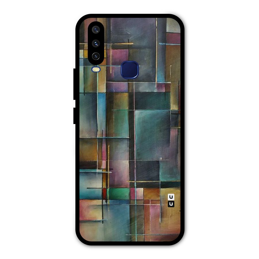 Dark Square Shapes Metal Back Case for Vivo Y15