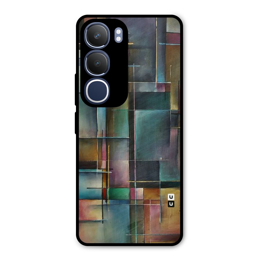 Dark Square Shapes Metal Back Case for Vivo Y29