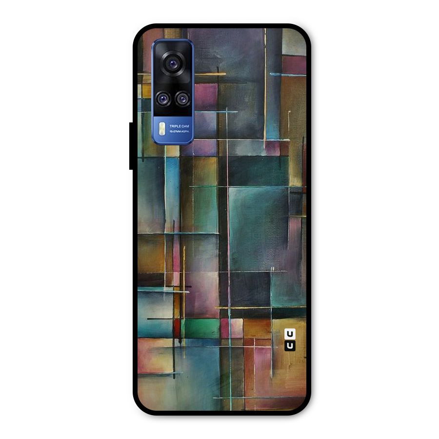 Dark Square Shapes Metal Back Case for Vivo Y51A