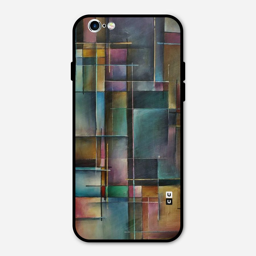 Dark Square Shapes Metal Back Case for iPhone 6 6s