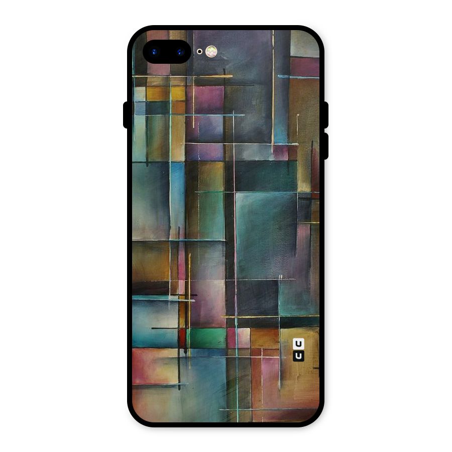 Dark Square Shapes Metal Back Case for iPhone 7 Plus