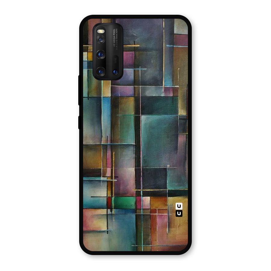 Dark Square Shapes Metal Back Case for iQOO 3