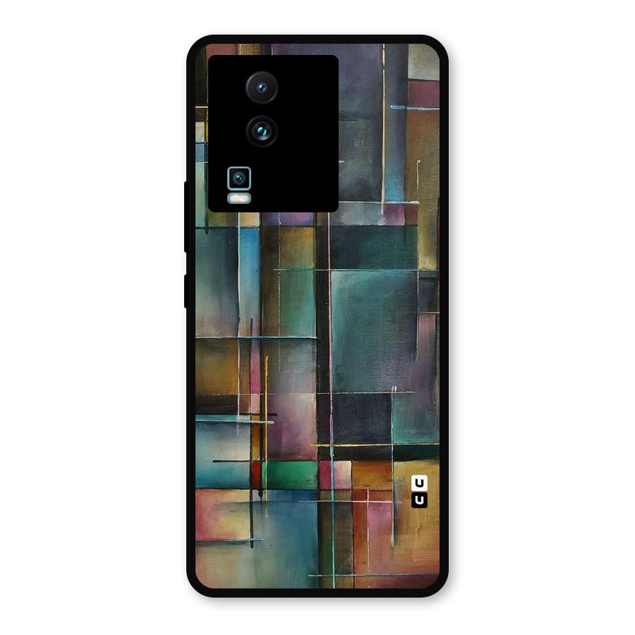 Dark Square Shapes Metal Back Case for iQOO Neo 7 Pro