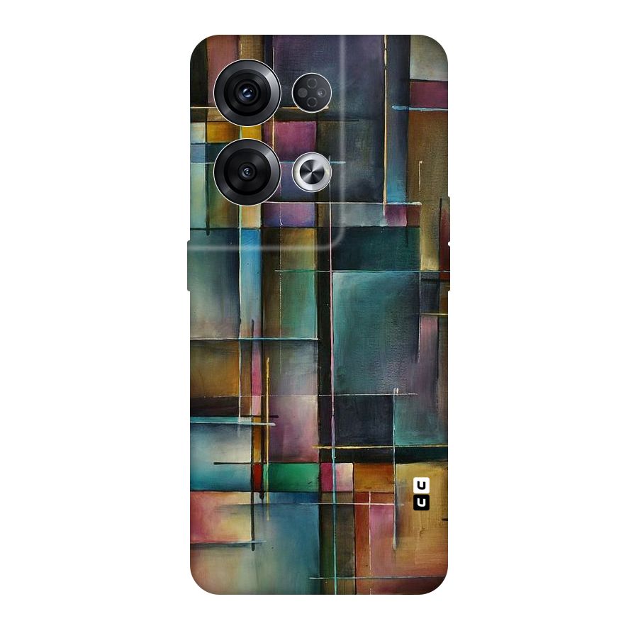 Dark Square Shapes Original Polycarbonate Back Case for Oppo Reno8 Pro 5G