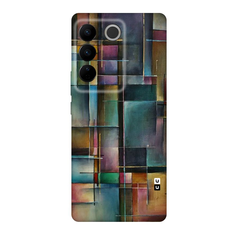 Dark Square Shapes Original Polycarbonate Back Case for Vivo V27